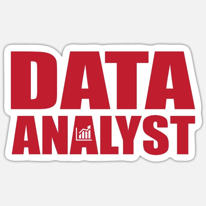 Grand motif de lettrage Data Analyst - Sticker taille S (10 x 10 cm) - blanc mat