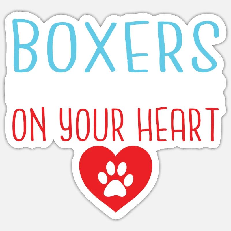 Boxer Hund Geschenke - Sticker Größe S (10 x 10 cm) - Mattweiß