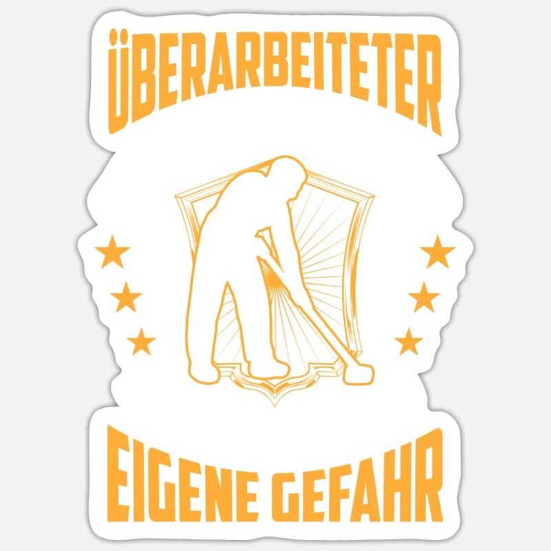 Überarbeiteter Gebäudereiniger Fensterputzer - Sticker Größe S (10 x 10 cm) - Mattweiß