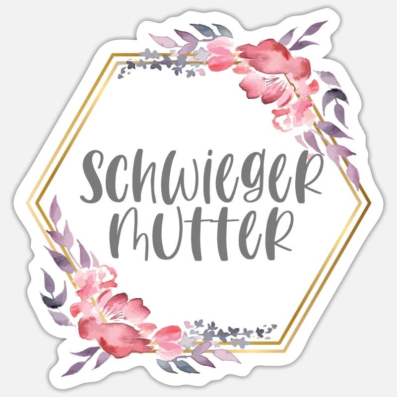 Schwiegermutter Hochzeit Boho Team Bride Geschenk - Sticker Größe S (10 x 10 cm) - Mattweiß