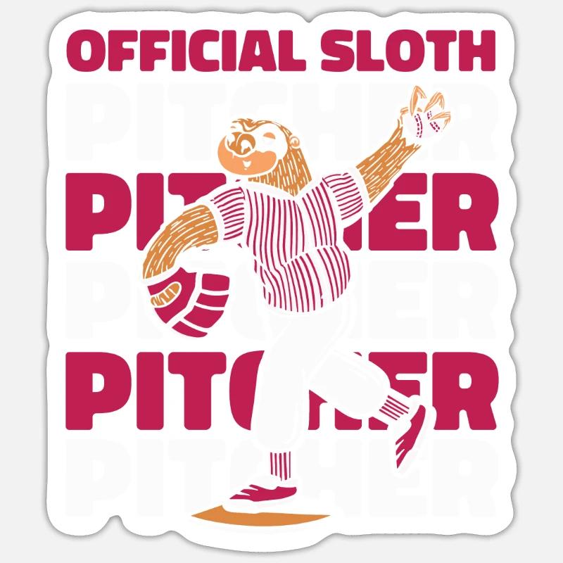Sloth Jug Sloth Baseball - Sticker taille S (10 x 10 cm) - blanc mat