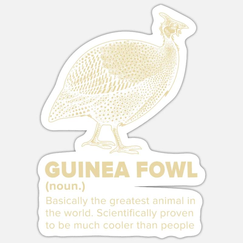 Pintade - Sticker taille S (10 x 10 cm) - blanc mat