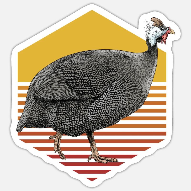 Pintade - Sticker taille S (10 x 10 cm) - blanc mat