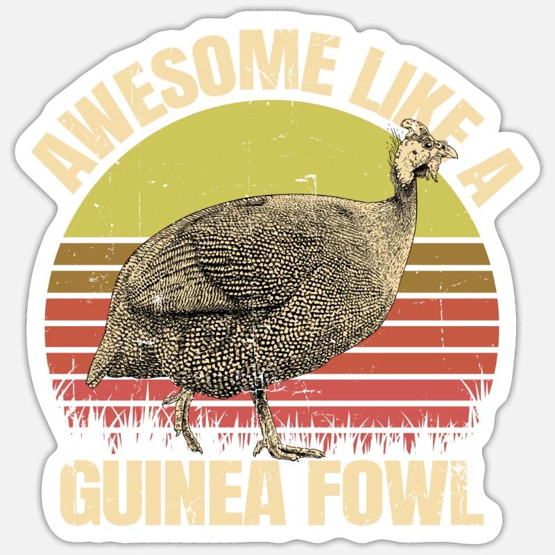 Pintade - Sticker taille S (10 x 10 cm) - blanc mat