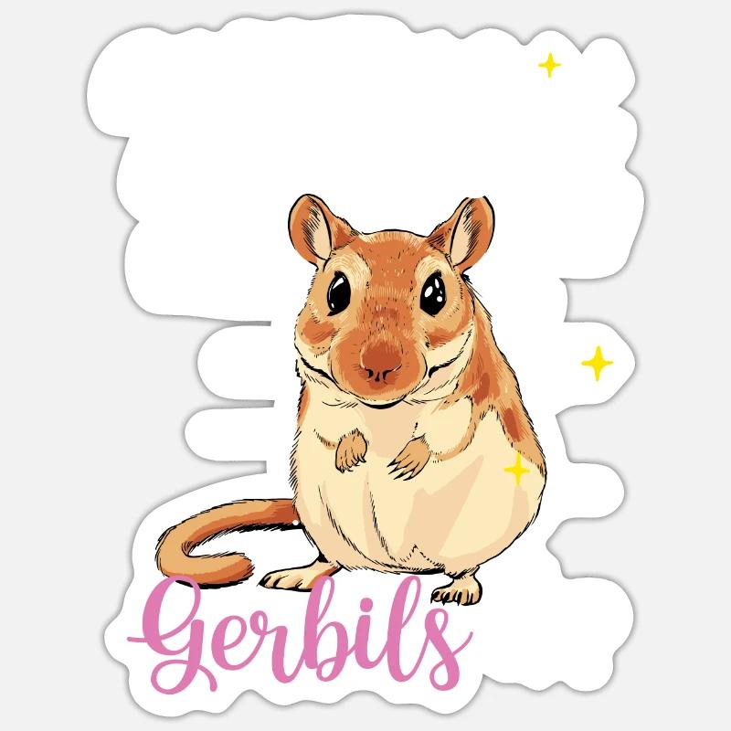 Gerbil - Sticker size S (10 x 10 cm) - white matte