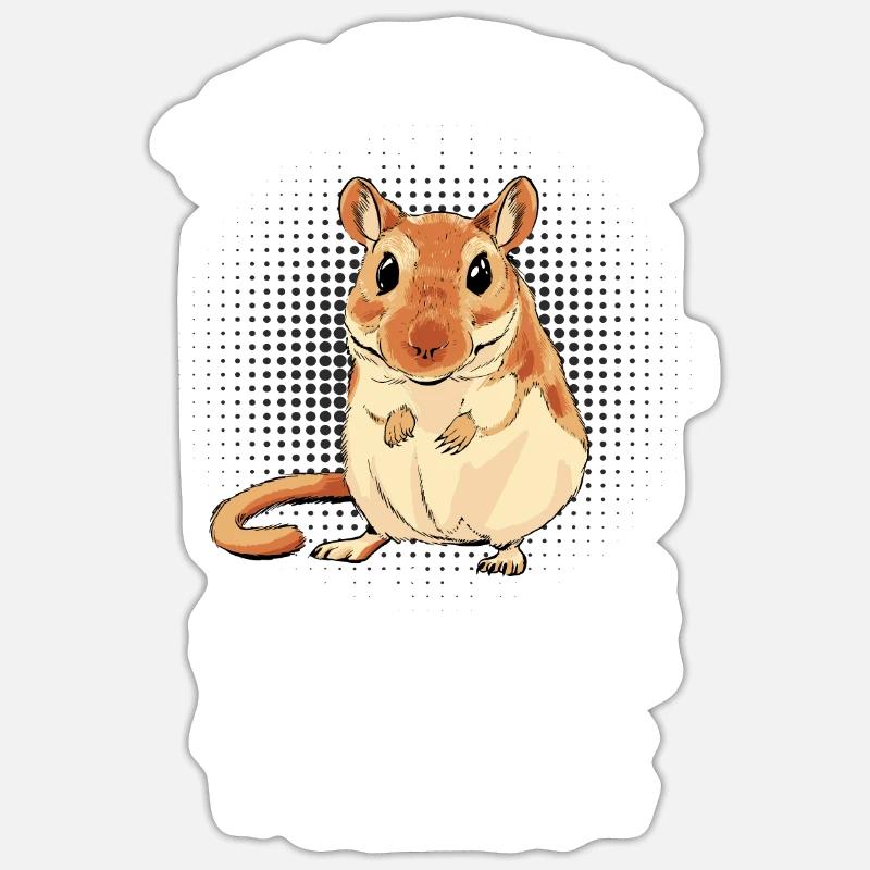 Gerbil - Sticker size S (10 x 10 cm) - white matte
