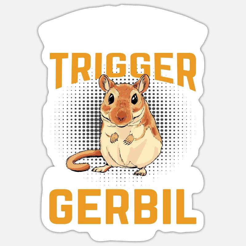 Gerbille - Sticker taille S (10 x 10 cm) - blanc mat