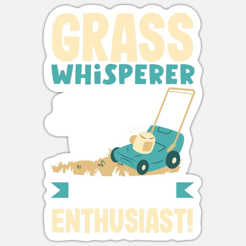 Grass Whisperer Just-Cut Scent Enthusiast - Sticker taille S (10 x 10 cm) - blanc mat
