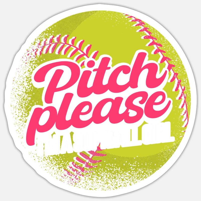 Ich bin ein Softball-Mädchen Sticker Größe S (10 x 10 cm)