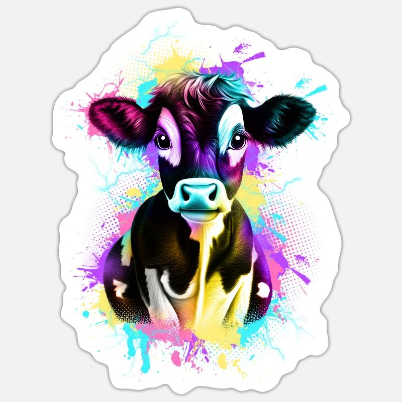 Kuh - Sticker Größe S (10 x 10 cm) - Mattweiß