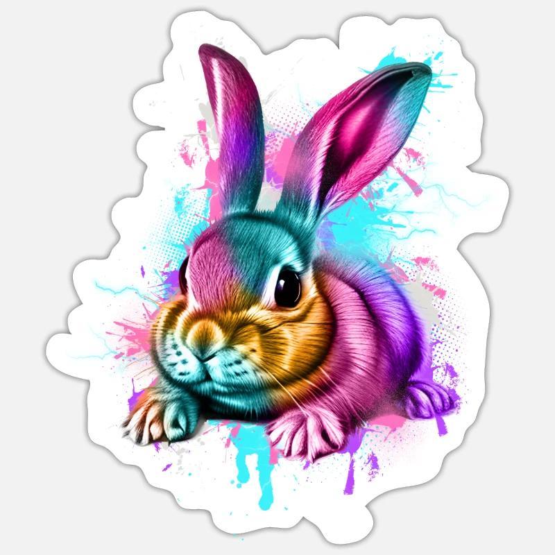 Lapin Lapin - Sticker taille S (10 x 10 cm) - blanc mat