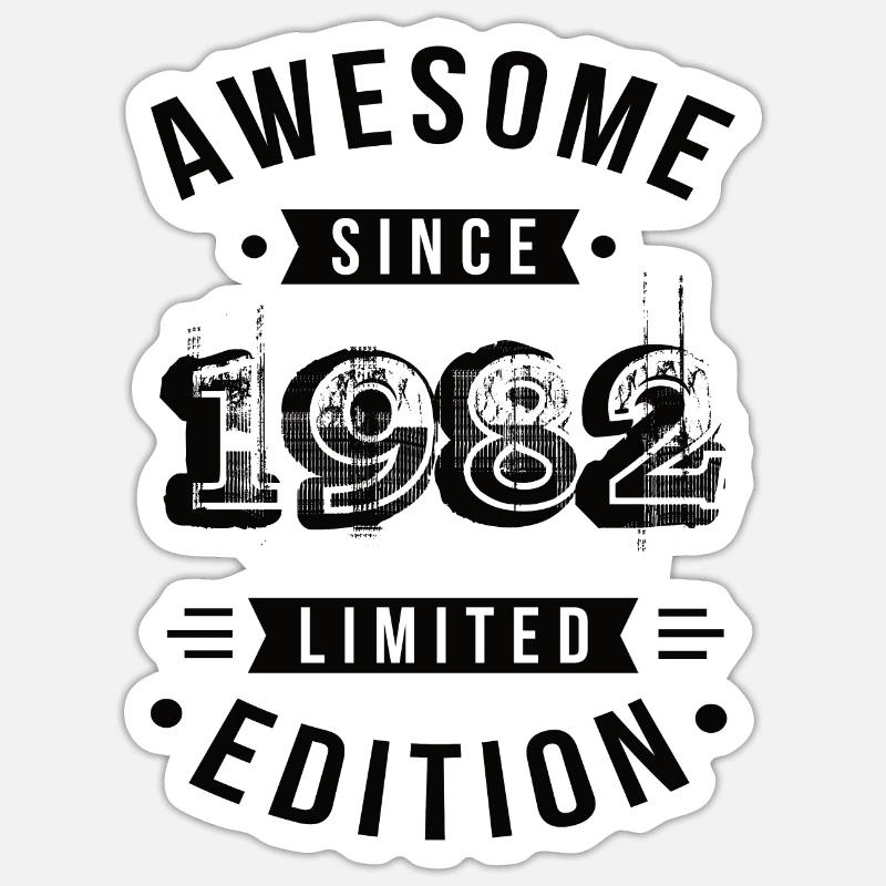 Awesome Since 1982 Limited Edition - Sticker Größe S (10 x 10 cm) - Mattweiß