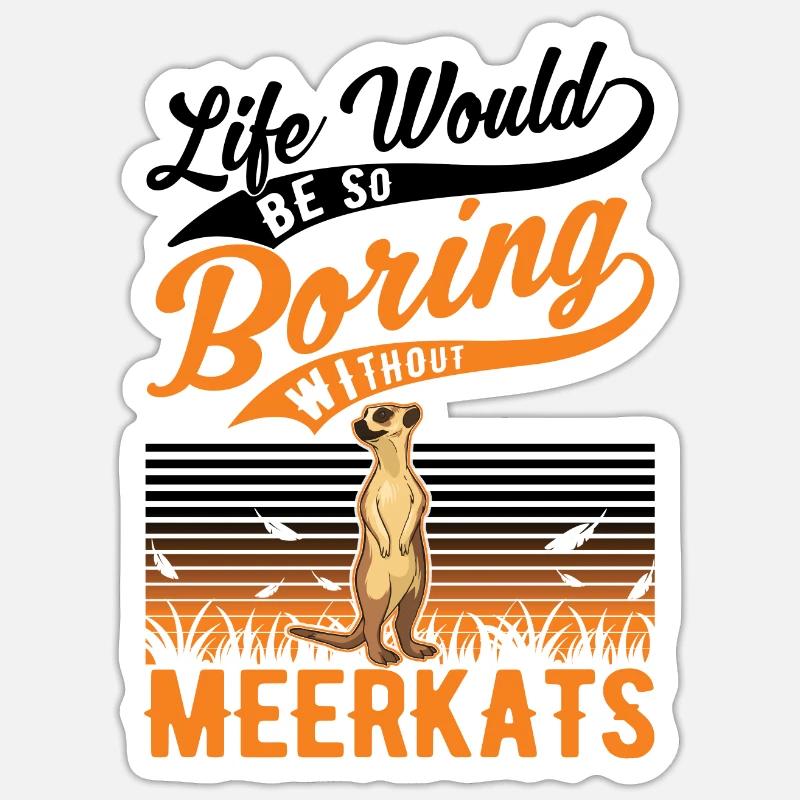 Erdmännchen Geschenk Meerkat - Sticker Größe S (10 x 10 cm) - Mattweiß
