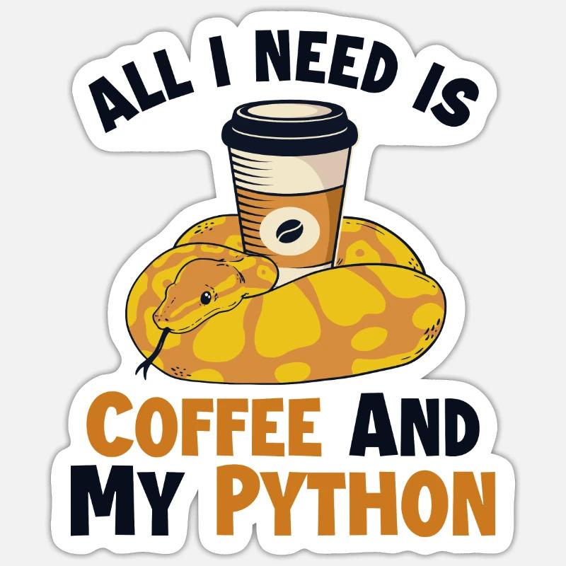 Coffee and Python Python Snake Banana Ball Sticker size S (10 x 10 cm)