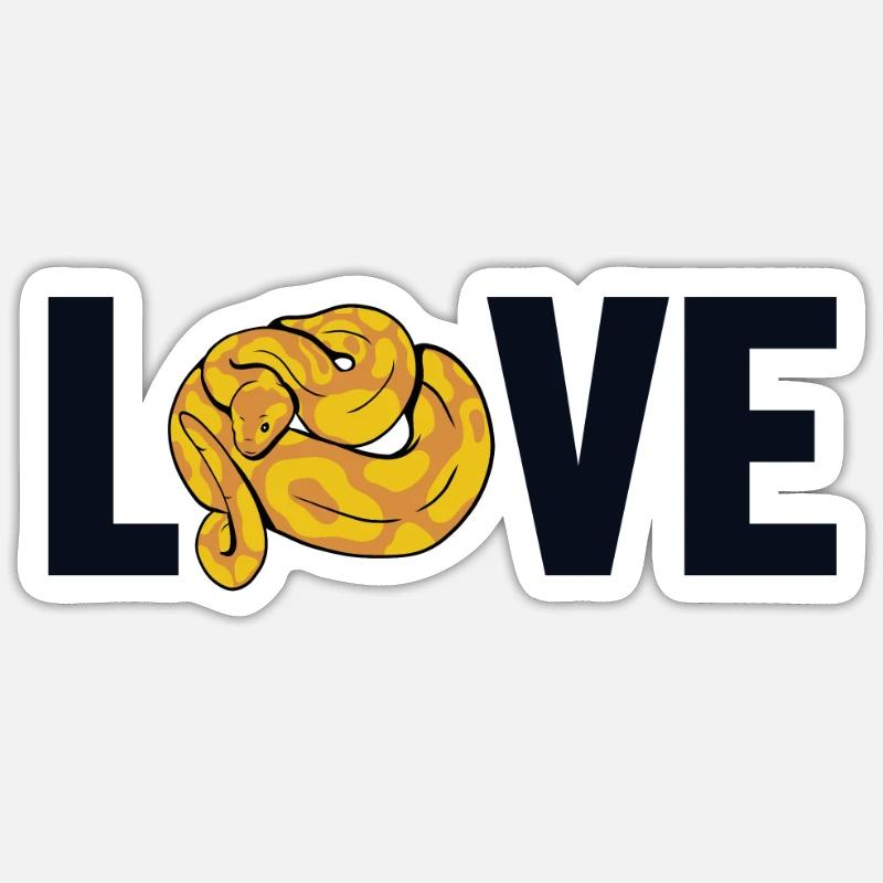 Love Schuppenkriechtiere Python Schlange Banana Sticker Größe S (10 x 10 cm)