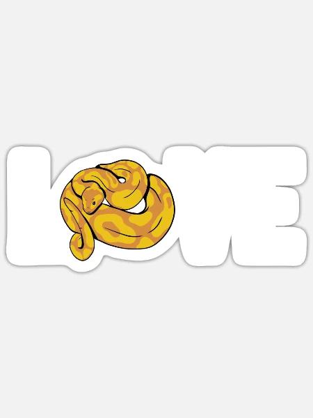 Love Schuppenkriechtiere Python Schlange Banana - Sticker Größe S (10 x 10 cm) - Mattweiß