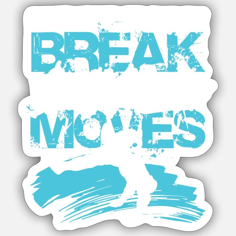 Breakdance Moves - Sticker size S (10 x 10 cm) - white matte