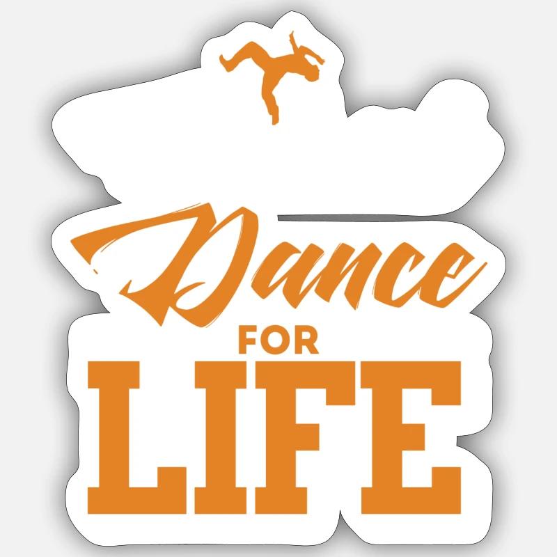 breakdance fürs leben - Sticker Größe S (10 x 10 cm) - Mattweiß