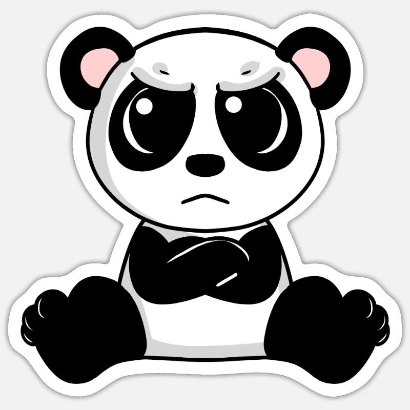 angry panda - Sticker size S (10 x 10 cm) - white matte