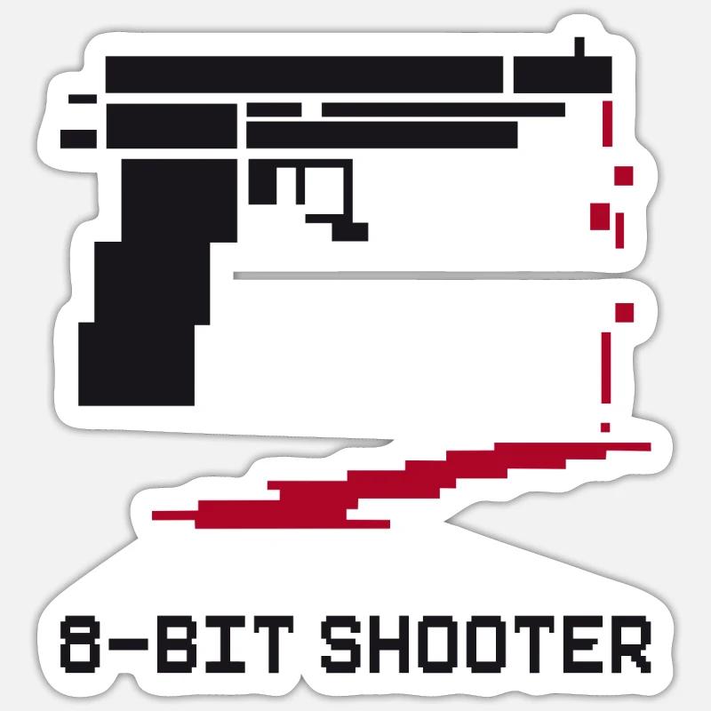 Jeu de tir rétro 8 bits Sticker taille S (10 x 10 cm)