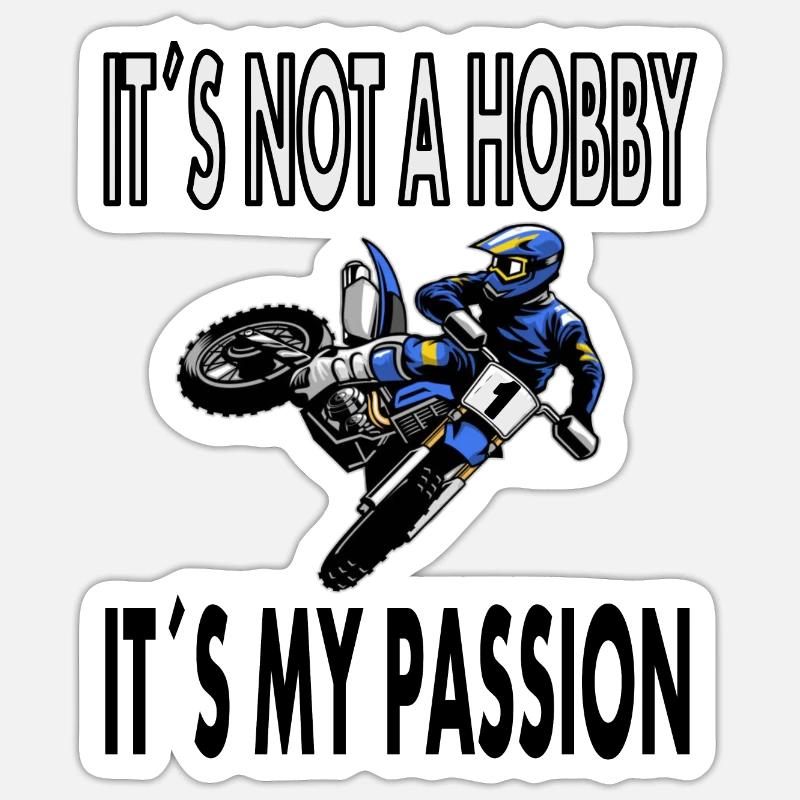 Motocross Ride Cascade Stunt Motorcycle Gift - Sticker formato S (10 x 10 cm) - bianco opaco