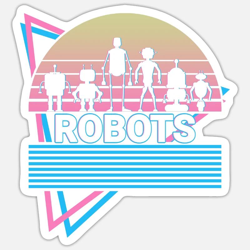 Robot Robotics Retro - Sticker size S (10 x 10 cm) - white matte