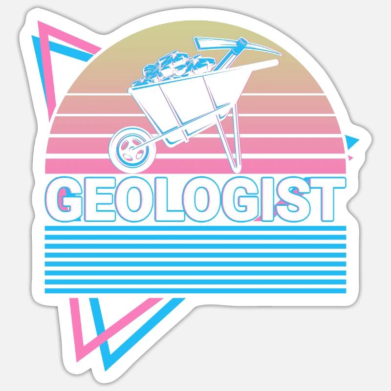Rockhounding Rockhound Rétro - Sticker taille S (10 x 10 cm) - blanc mat