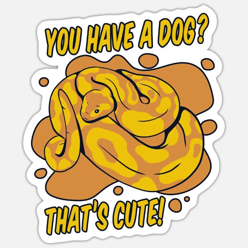 Vous avez un chien mignon Python serpent banane Sticker taille S (10 x 10 cm)