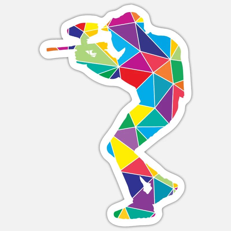 Low Poly Shooting Polygon Paintball Sticker taille S (10 x 10 cm)