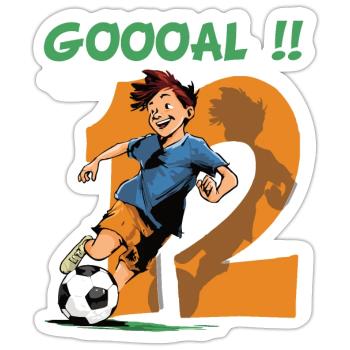 Football Birthday - 12 years old boy - 12. - Sticker size S (10 x 10 cm) - white matte - Front