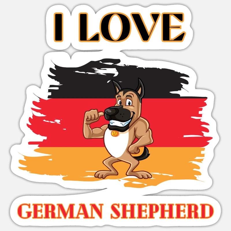 Cute German Shepherd - Sticker size S (10 x 10 cm) - white matte