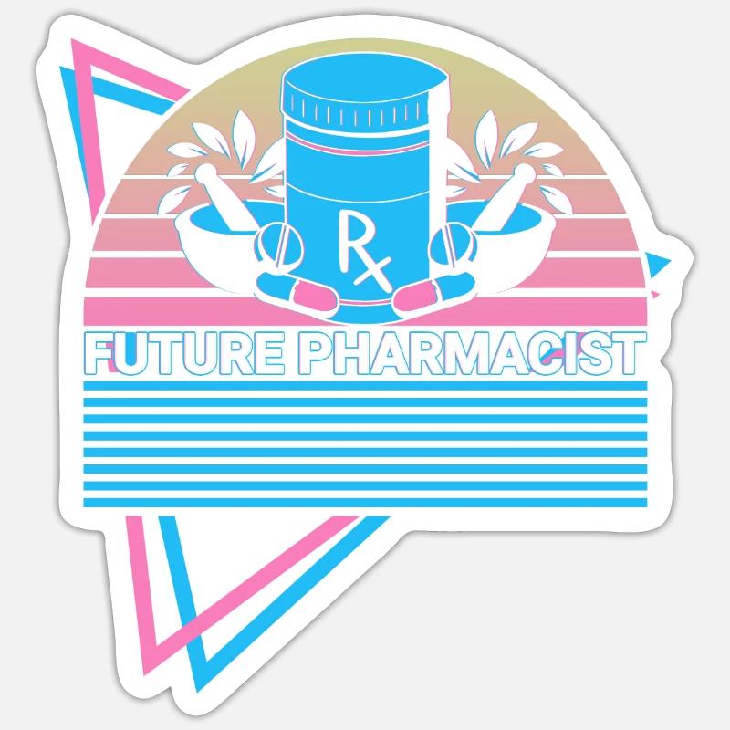 Future Pharmacist Pharmacy Retro - Sticker size S (10 x 10 cm) - white matte