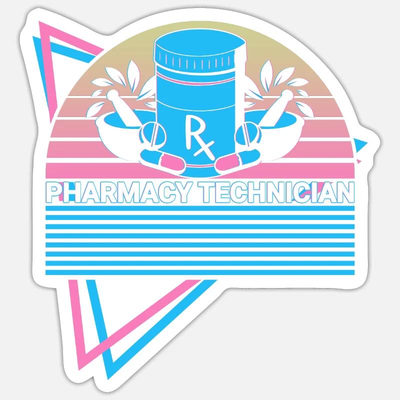 Pharmacist Retro - Sticker size S (10 x 10 cm) - white matte