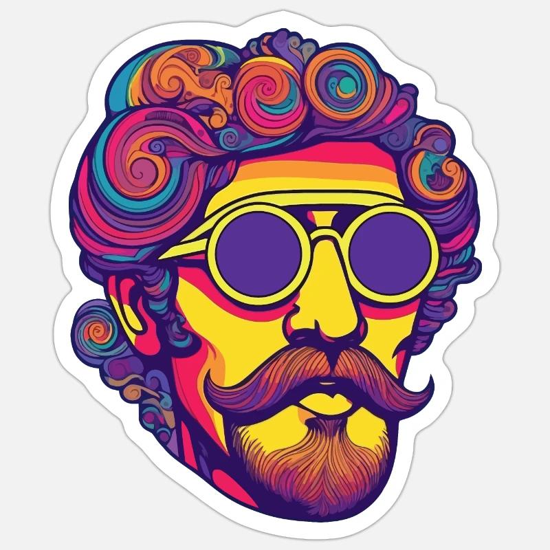 Hipster chéper - Sticker taille S (10 x 10 cm) - blanc mat