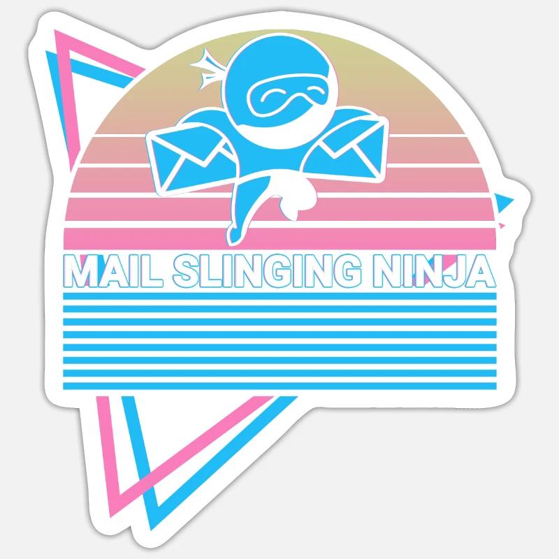 Postal Service Postman Retro - Sticker taille S (10 x 10 cm) - blanc mat