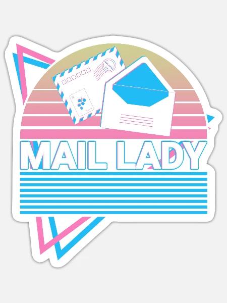 Postdienst Postbote Retro - Sticker Größe S (10 x 10 cm) - Mattweiß