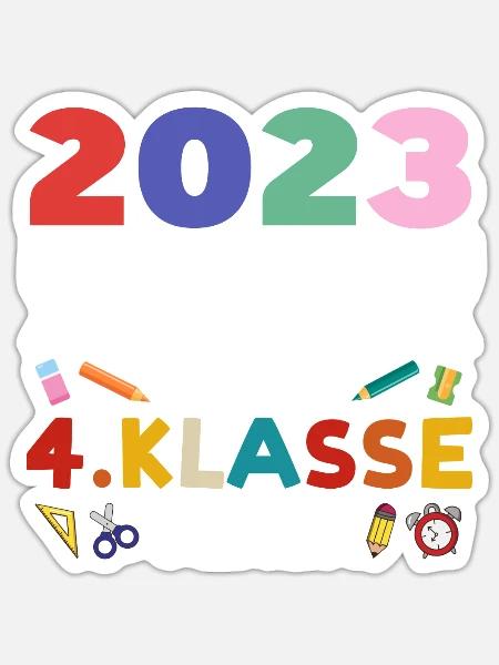 4.Klasse 2023 Anfang Viertklässler Geschenk - Sticker Größe S (10 x 10 cm) - Mattweiß