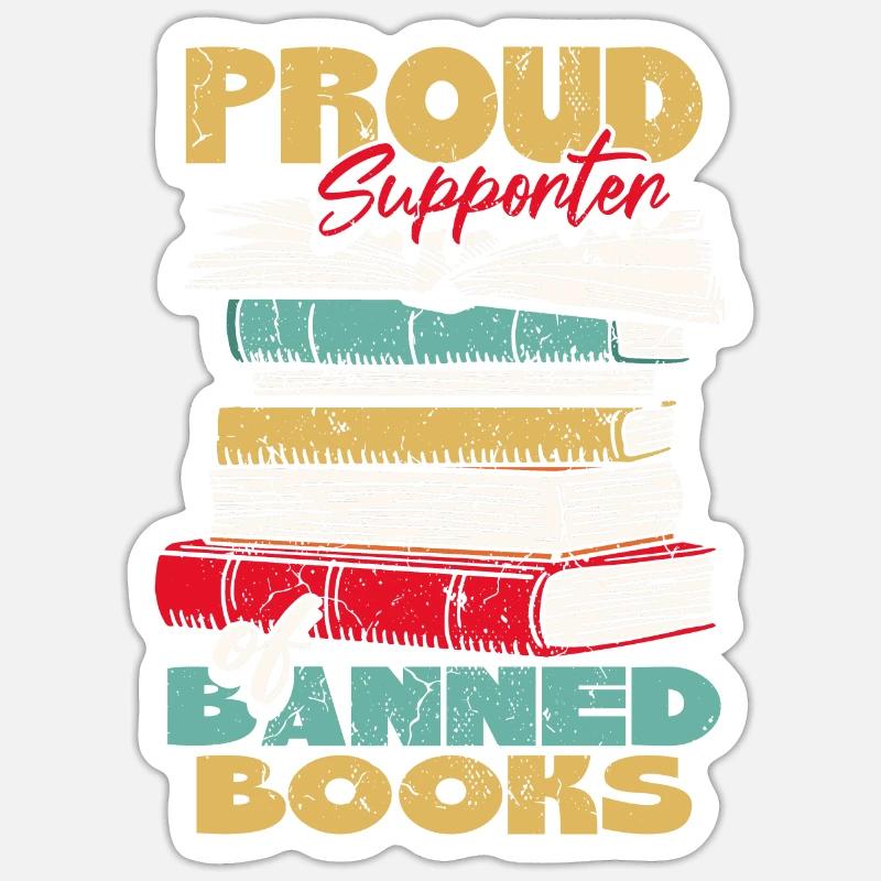 Fier partisan des livres interdits - Sticker taille S (10 x 10 cm) - blanc mat