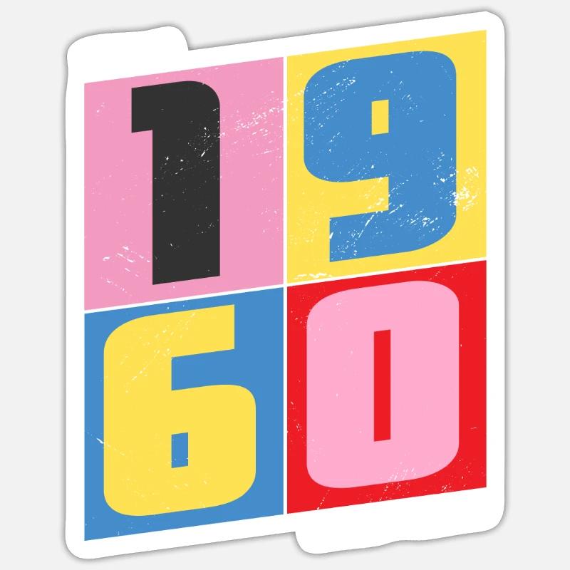 1960 Vintage - Sticker Größe S (10 x 10 cm) - Mattweiß