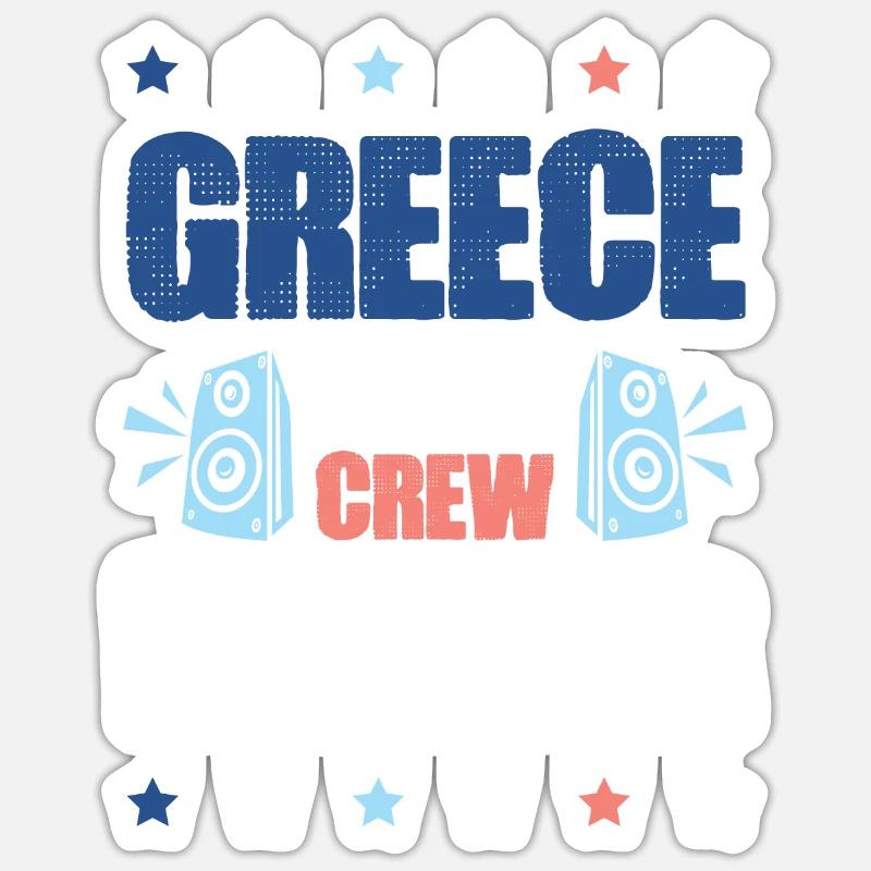 Greece Party Crew - Sticker Größe S (10 x 10 cm) - Mattweiß