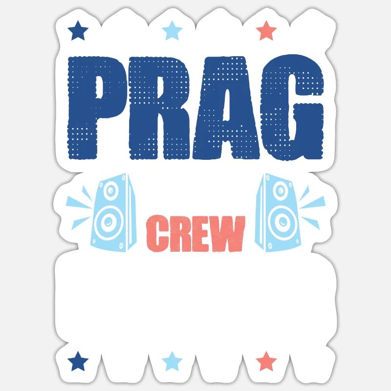 Équipe de fête de Prague - Sticker taille S (10 x 10 cm) - blanc mat