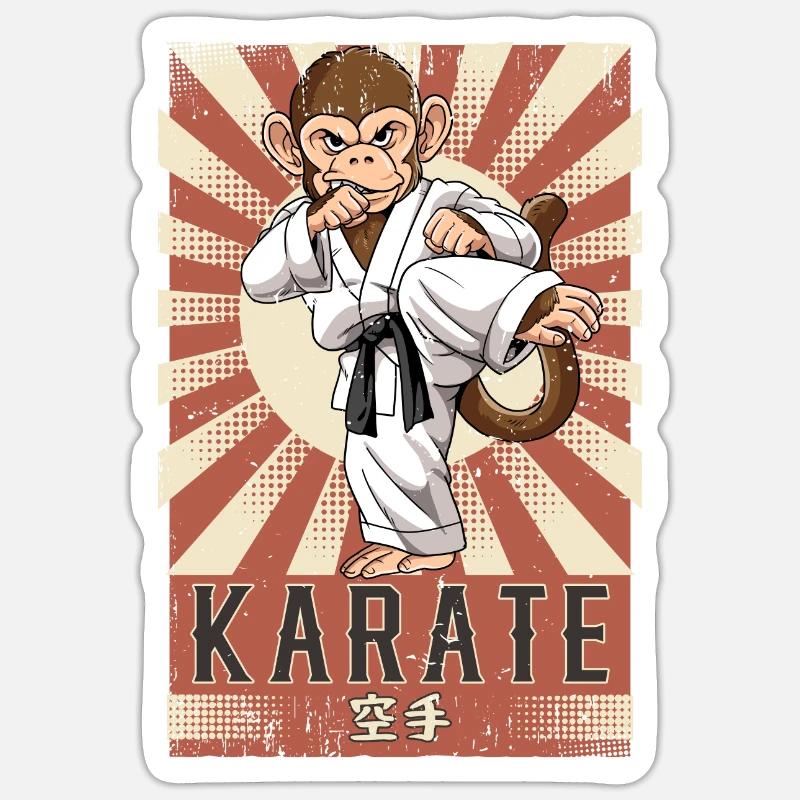 Karaté - Sticker taille S (10 x 10 cm) - blanc mat
