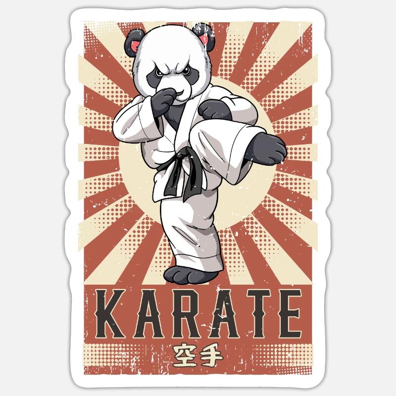Karaté - Sticker taille S (10 x 10 cm) - blanc mat