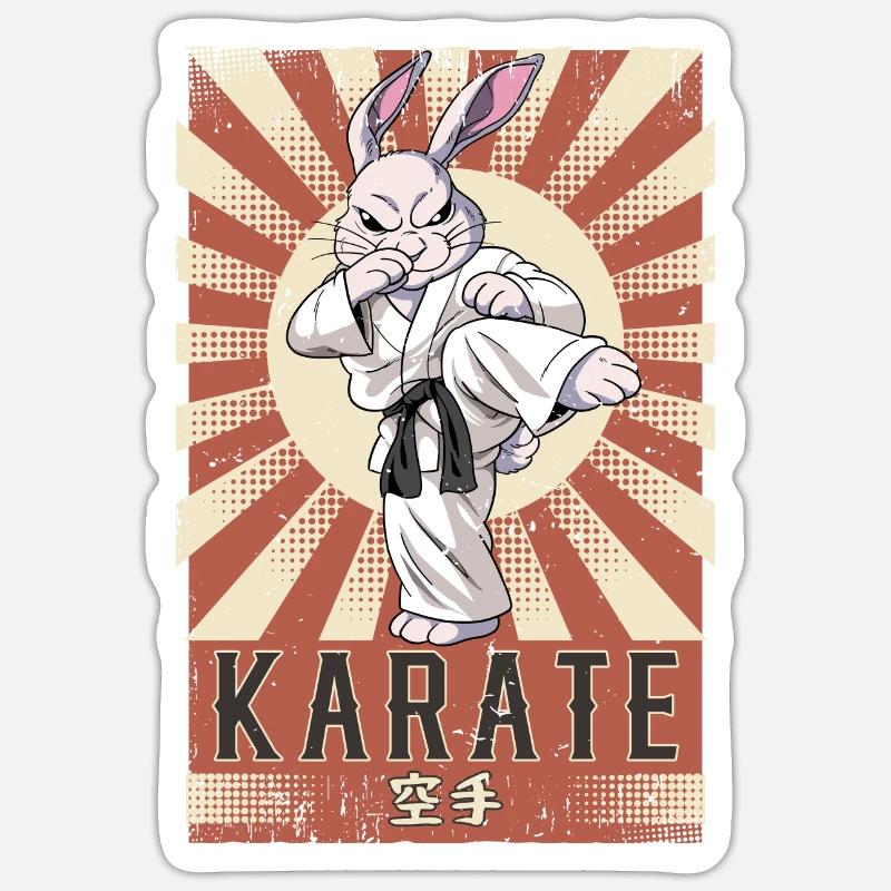 Karaté - Sticker taille S (10 x 10 cm) - blanc mat