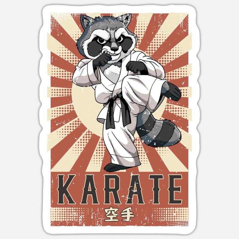 Karaté - Sticker taille S (10 x 10 cm) - blanc mat