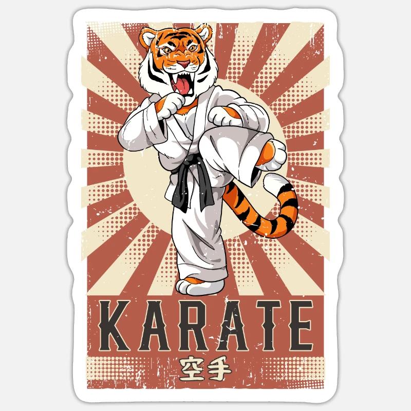 Karaté - Sticker taille S (10 x 10 cm) - blanc mat