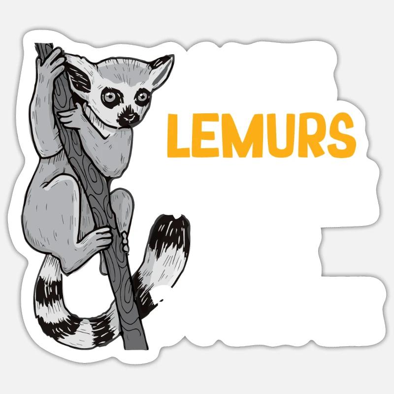 Lemur - Sticker size S (10 x 10 cm) - white matte