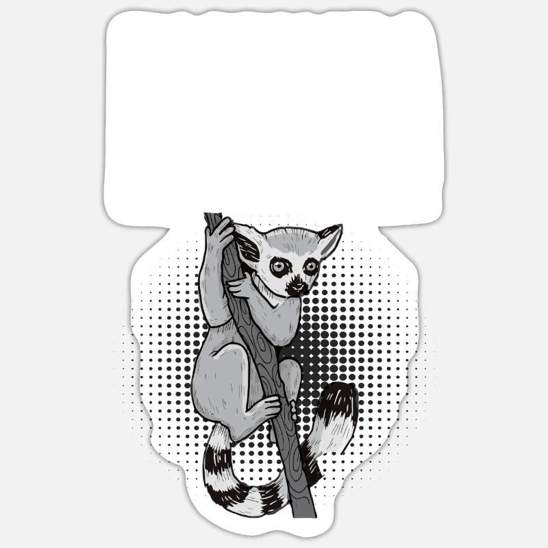 Lemur - Sticker size S (10 x 10 cm) - white matte