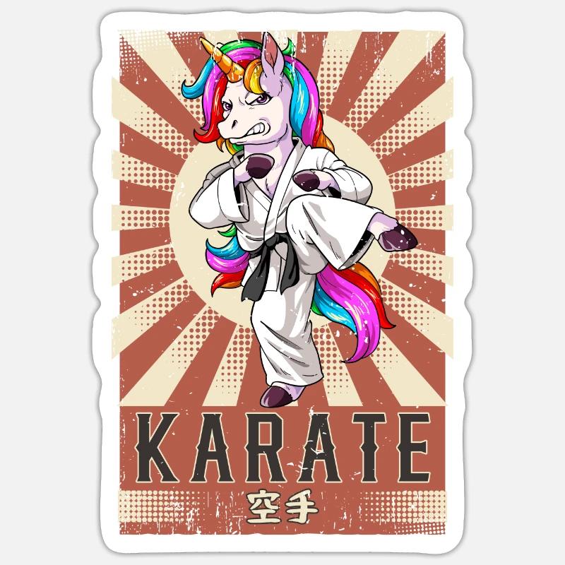 Karaté - Sticker taille S (10 x 10 cm) - blanc mat