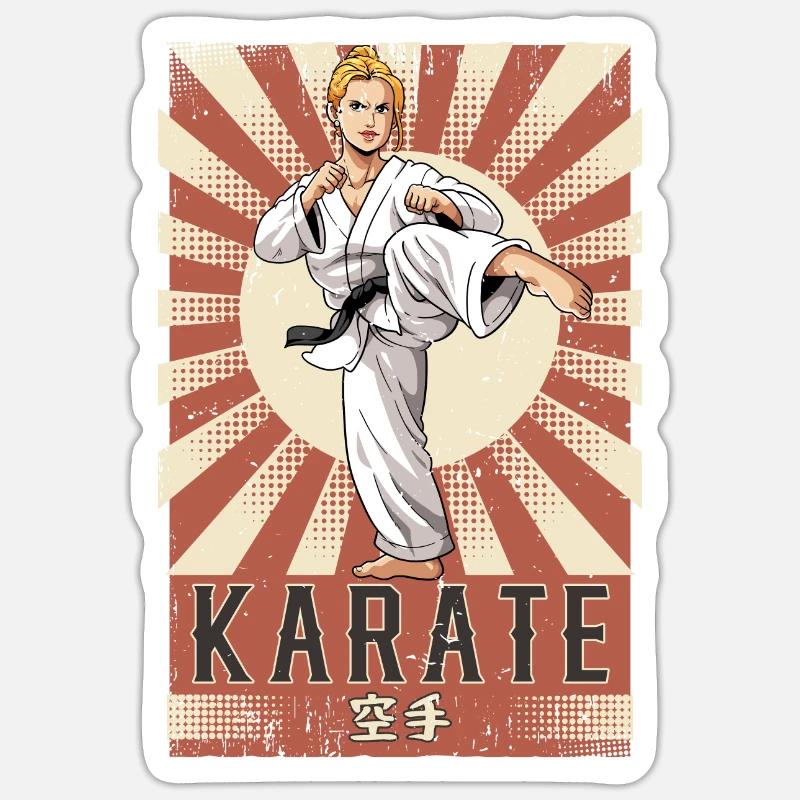 Karate - Sticker Größe S (10 x 10 cm) - Mattweiß